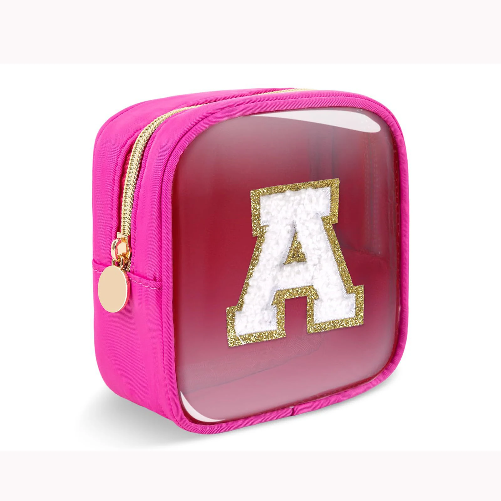 Portable mini PVC bag customization logo transparent zippered bright color makeup jelly cosmetic plastic bags