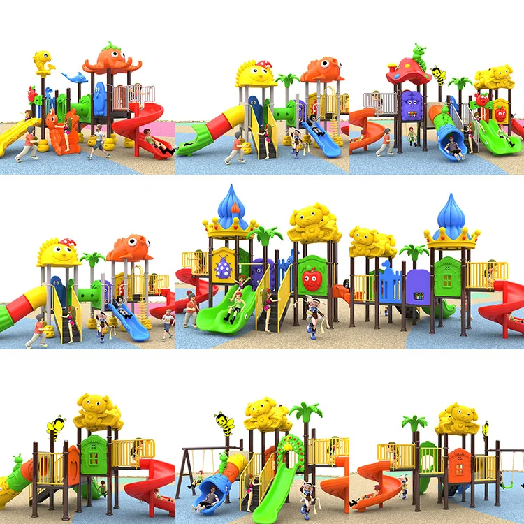 Hot Selling High Quality Cartoon Animal Preschool Playground Slide Set Children Park Equipment Outdoor Playground