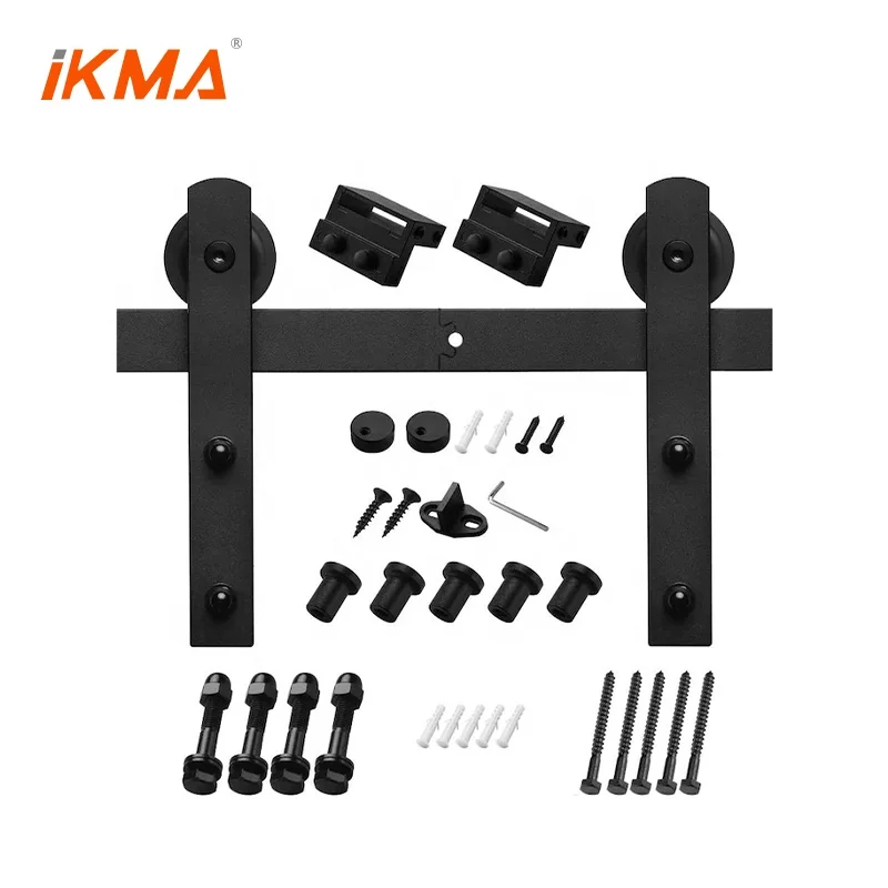 High Quality wrought iron sliding bypass barn door hardware track