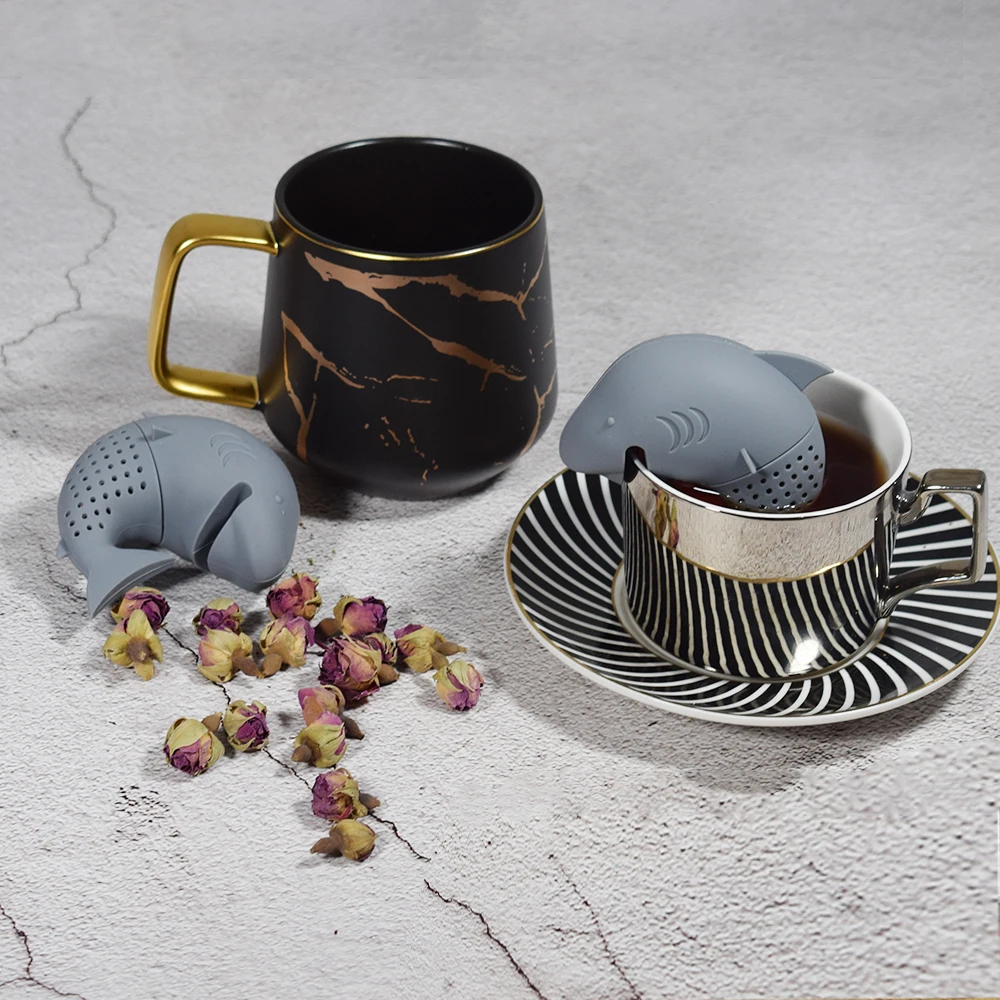 Reusable Shark Shaped BPA Free Silicone Tea Strainer Filter