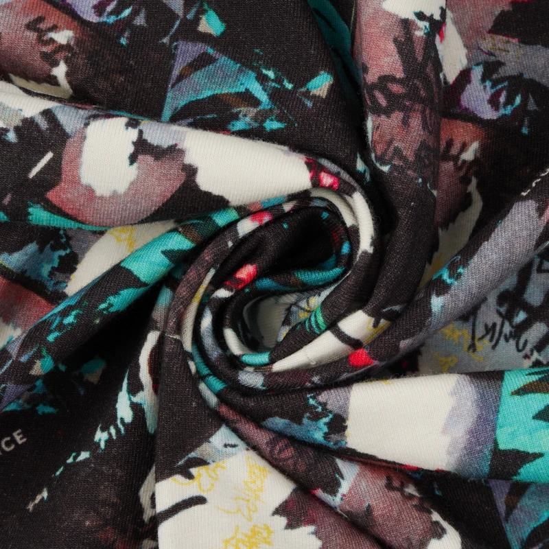 customized digital print cotton spandex Jersey fabric 32S Combed Organic Cotton t shirts fabric