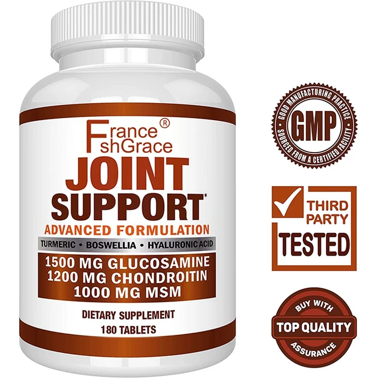 Glucosamine Chondroitin Turmeric Msm Boswellia Joint Support Supplement for Relief 180 Tablets