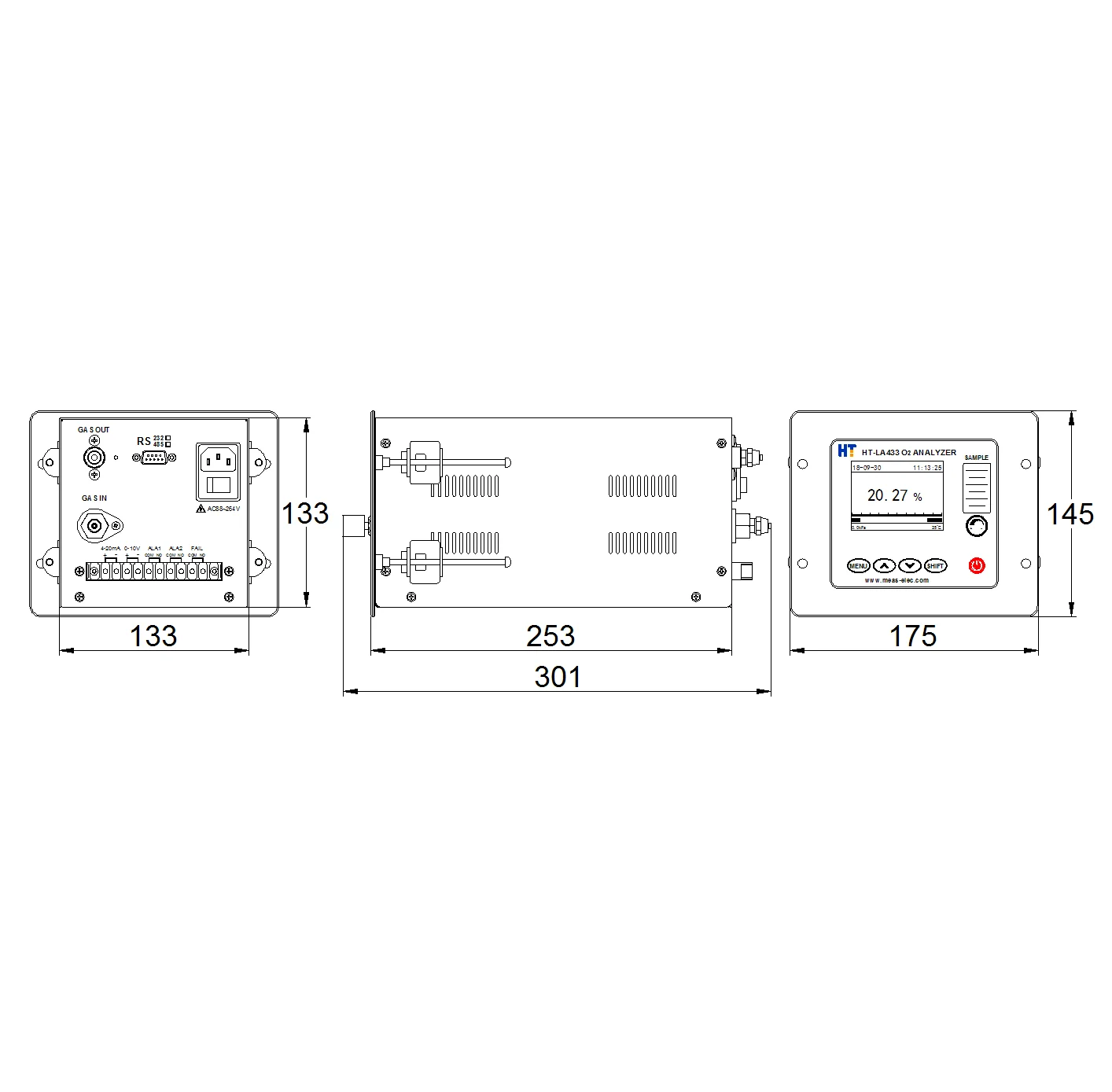 HT-LA433 Online Oxygen Analyzer for convenient operation