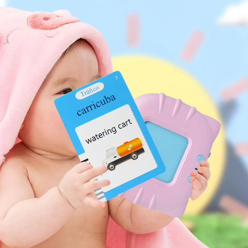 Preschool Interactive Device Memory Games Reading Flash Cards Plug Reader Spanish Early Education Machine Kids Gifts