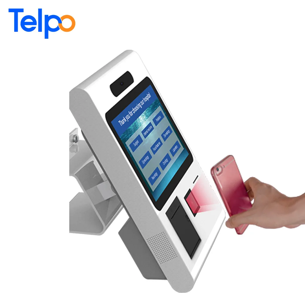 
wifi/BT/ethernet TPS716 visitor management system kiosk with face recognition camera for bank 