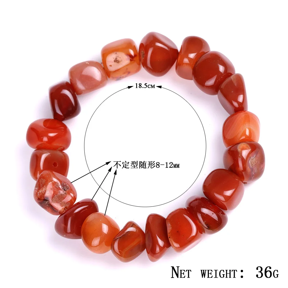 Unshaped agate bracelet mixed color, red black dreamy agate bracelet, popular European and American jewelry