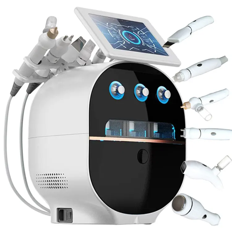 Multifunction Skin Scrubber 6 In1 H2o2 Ems Microcurrent Facial Lifting Oxygen Jet Skin Care Machine