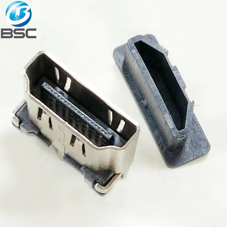 High Definition Multimedia Interface HD-MI Type A Female Vertical SMT Receptacle Connectors With Body Height 13.0MM