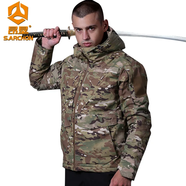 M65 plus velvet Red flame instructor tactical jacket male camouflage outdoor waterproof windbreaker tactical clothing
