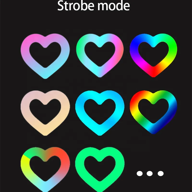 6 Inch RGB Colors Heart Shaped Ring Light With Sucker 3200~5600K Desktop Fill Lamp