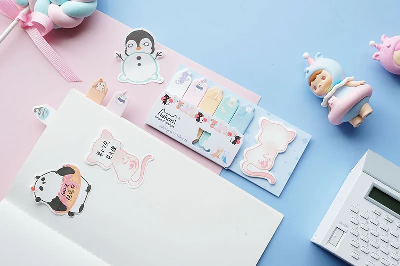 Nekoni Hot Sale Sticky Notes Pad Memo Pad Animal Self-Stick Note Pads Paper Index Bookmark Cute Kawaii Memo Note