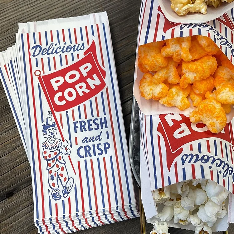 Huahao Customized Logo Size Food Grade Packaging Specifications Wholesale Price Paper Popcorn Bags for Sandwich Bread Dessrt