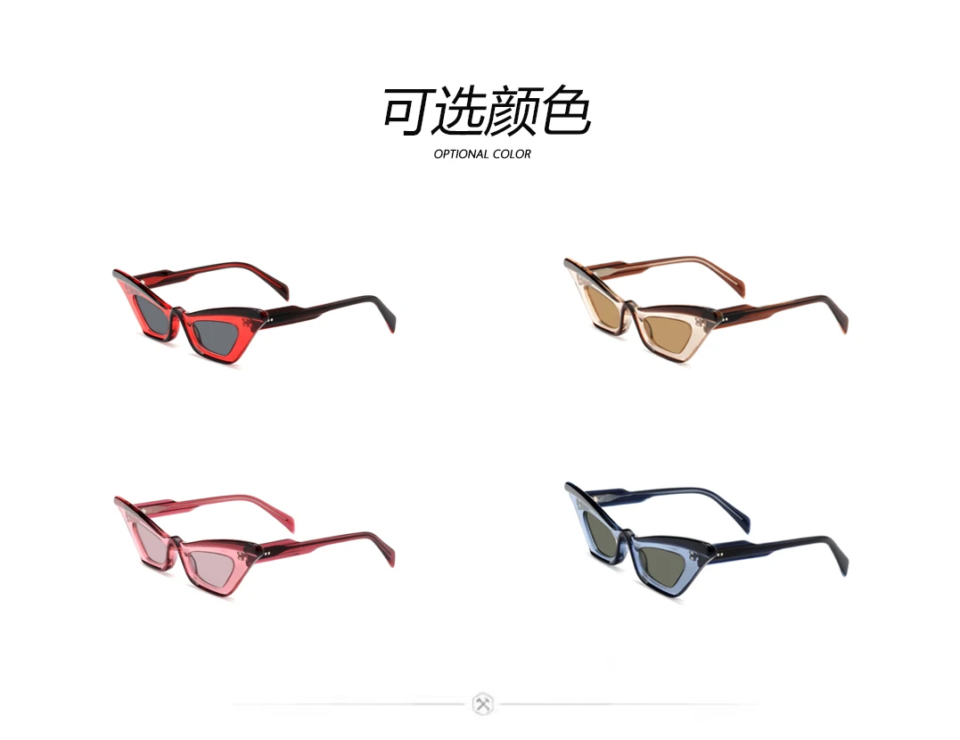 2024 new personalized cat eye translucent blue men and women fashion high quality acetate wholesale custom sunglasses