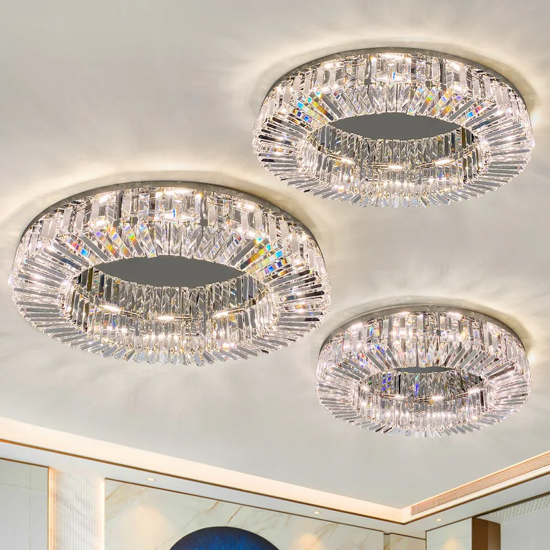 Project LED Luxury crystal round ceiling light Home decorative luxury crystal ceiling lamp