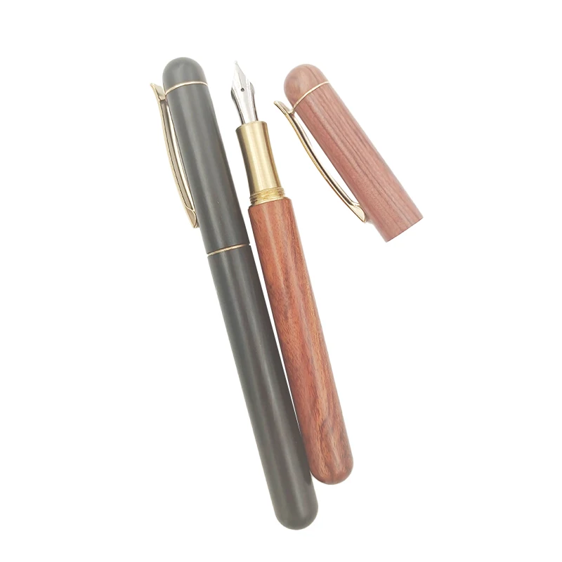 Hot sale wholesale custom school office ink bottle wood oem fountain pen nib flexible