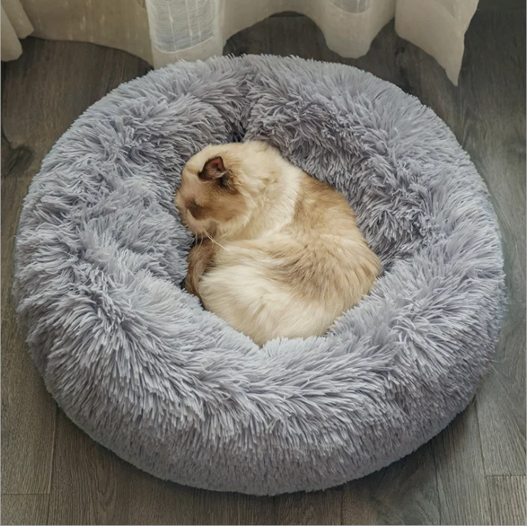 Кровать для домашнего питомца Calming Shag из искусственного меха глубокий сон Пончик кулер кровать собаки cama para mascota