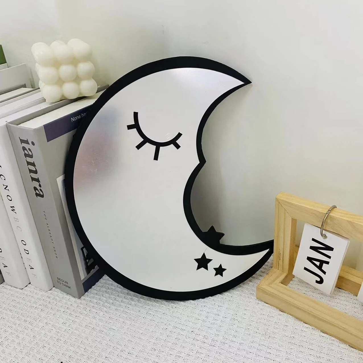 Cartoon Moon Mirror Custom Design Unbreakable Secure Wall Sticker mirrors for Decor Acrylic Mirror