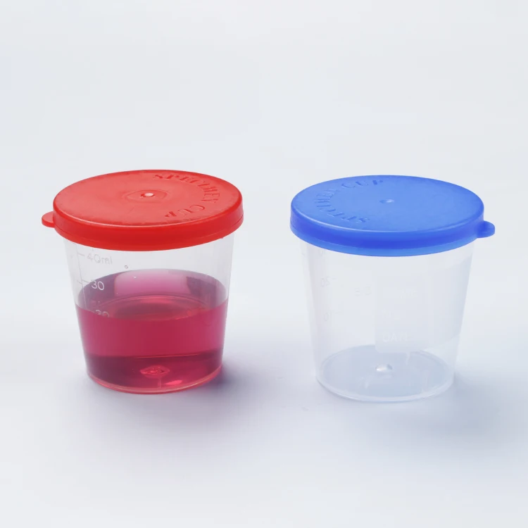 PP PE PS Specimen Cup Plastic 40ml Sputum Collector Urine Container