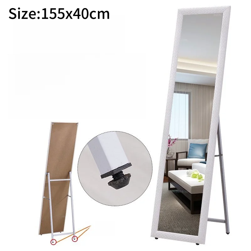 European Solid Wood 155x40cm Full-Length Mirror Floor-to-Ceiling Design for Home Dormitory Clothing Store Simple Wall-Mounted