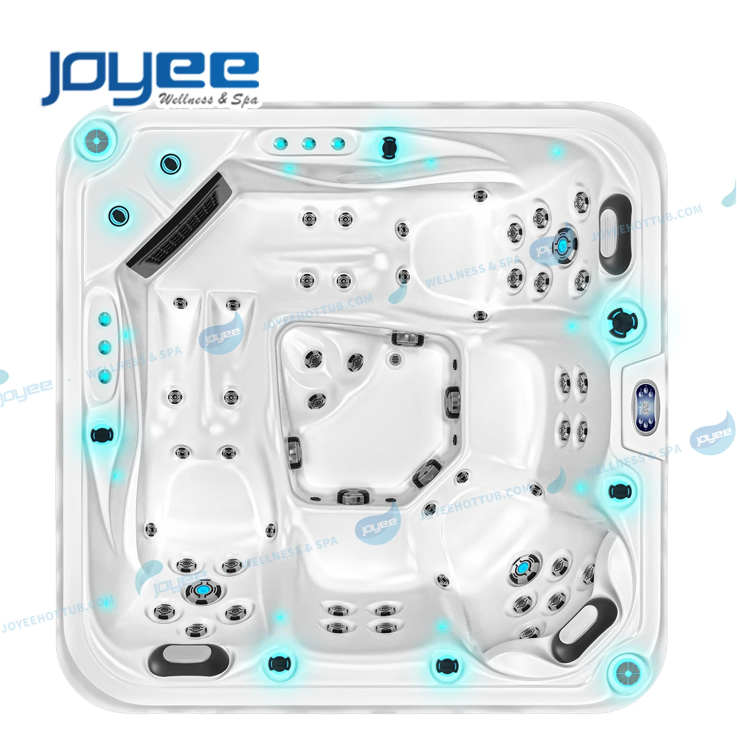 JOYEE Luxury 5 people spa 2 lounge couple sex hot tub hydro massage spa tub square hot tub