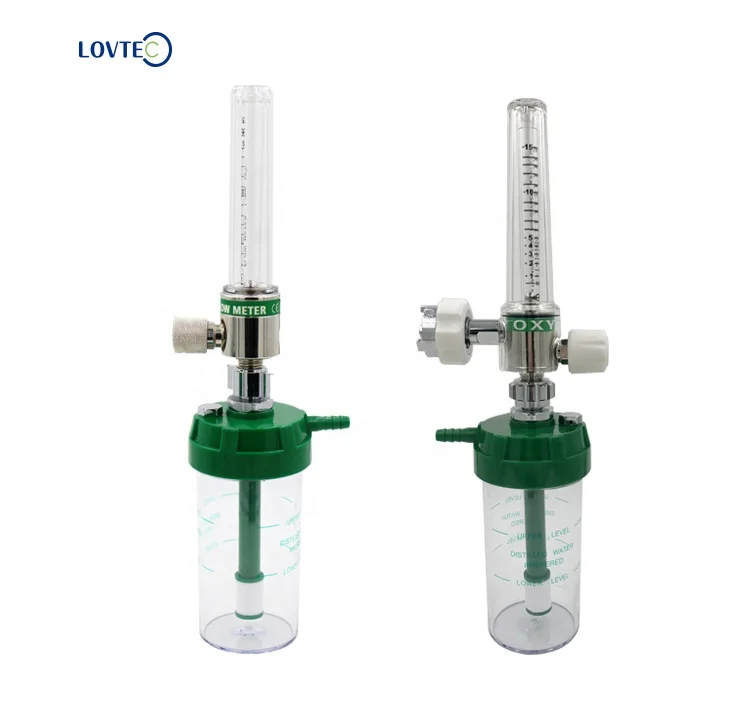 Lovtec low price short delivery time Medical flow meter Oxigen gas connector with Medical oxygen humidification bottle