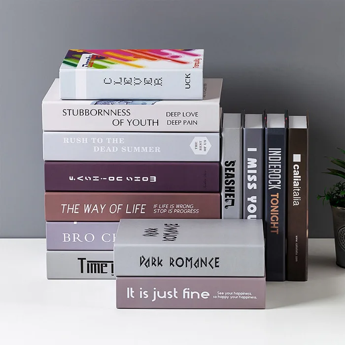 Modern fake book decoration accessories home decor stack book factory wholesale
