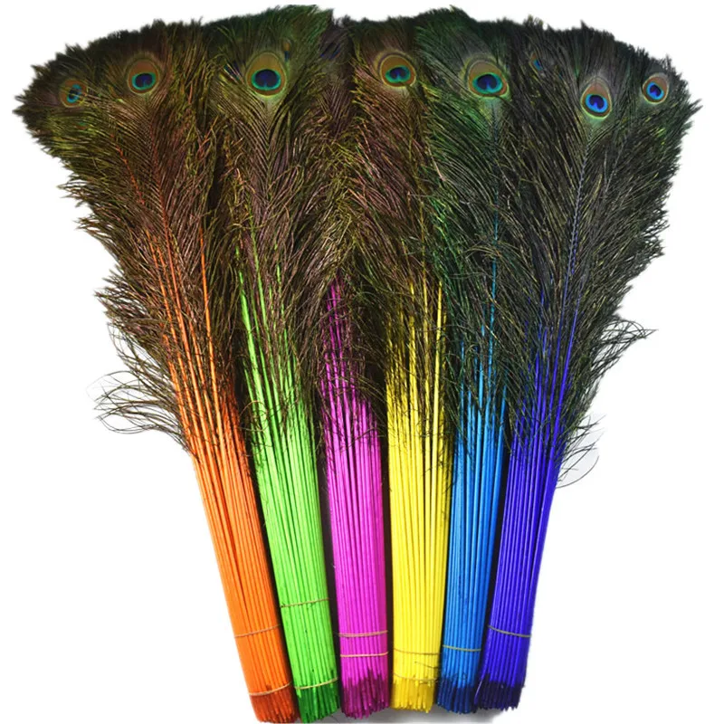 Peacock Feather Supplier Dyed Colors Natural Long Peacock Eye Feathers For Wedding Home Decoration DIY Craft