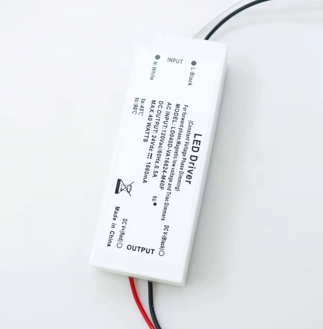 24V 100-1660mA 40W Constant Voltage UL CUL led driver Triac Dimmable led driver led power supply led driver
