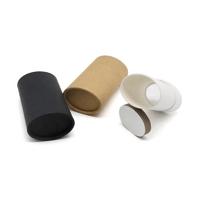 
Custom Biodegradable Cosmetic Deodorant Stick Containers Oval Kraft Paper Tube Packaging 