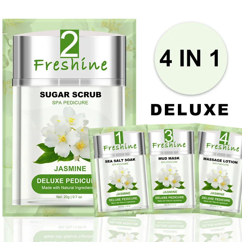 Freshine 4 Step Deluxe Pedicure Dead Sea Salt Relaxing Spa Kit Pedicure And Manicure Foot Bath Soak Salt Natural Pedi In A Box