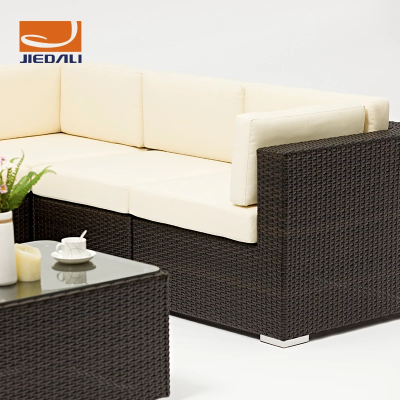 
Excellent Quality Outdoor Patio Furniture Wicker Coversation Beige Sofa Set For Backyard 
