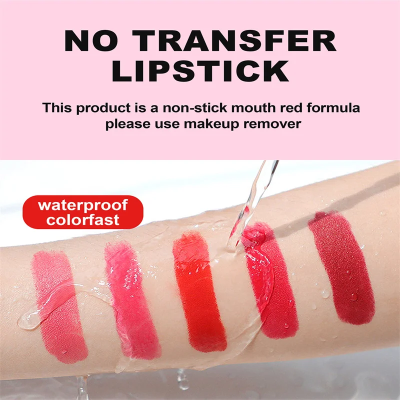 Wholesale 5colors/set 2 style Velvet Matte Waterpoof  Lip-gloss  Red Tint No-transfer lipstick Gift set