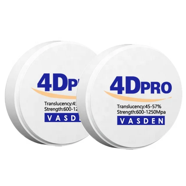 vasden 98mm 4D Pro Dental Zirconia Block Multilayer Material Transparency for Dental Anterior 14unit Bridges Dentist CAD