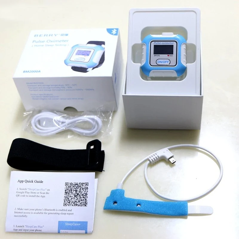 24 часа мониторинг носимых SpO2 Пульсоксиметр Bluetooth монитор апноэ сна