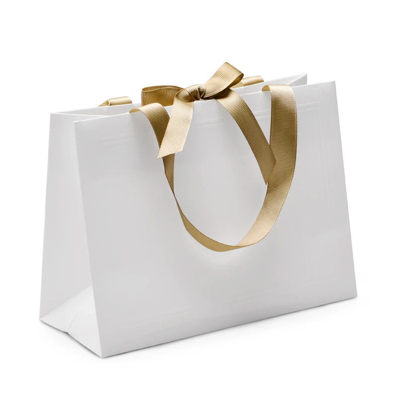 Custom Logo Cardboard Thank You Black Jewelry Gift Paper Bag Small Premium Store Shopping Bag
