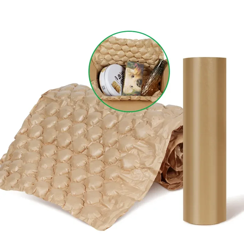 Kraft Paper Air Bubble Inflatable Paper Cushion Void Fill Eco Friendly Biodegradable Paper Bubble