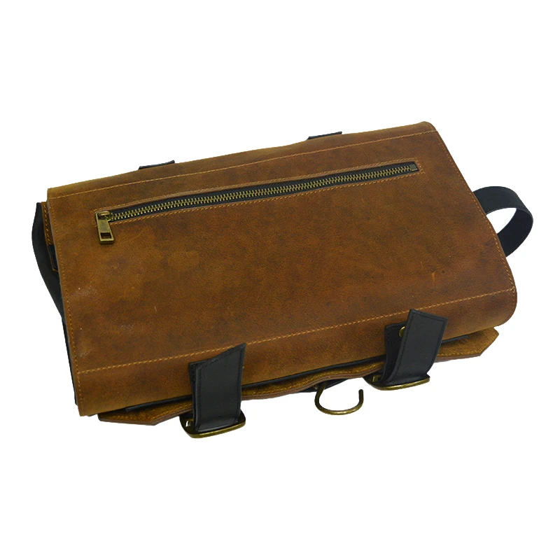 Luxury custom top grain leather durable cocktail shaker bat tool kit tool bag for bartender