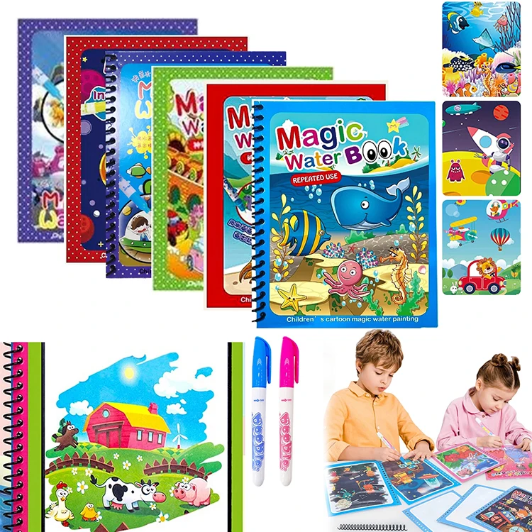 Новый продукт заводской поставщик водная Книга magic water book Волшебная книга с ручкой