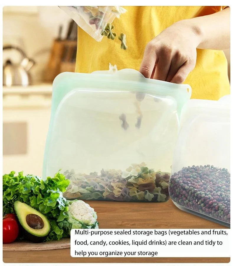 Силиконовый мешок для хранения многоразовый контейнер пищевых продуктов микроволновая печь и посудомоечная машина герметичность Аква