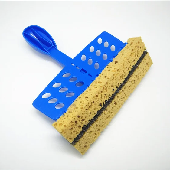 Factory Floor Mop with Long Steel Handle Foldable Window Cleaning Mop Sponge Squeeze Head Sponge Cleaning Mops for Home Use