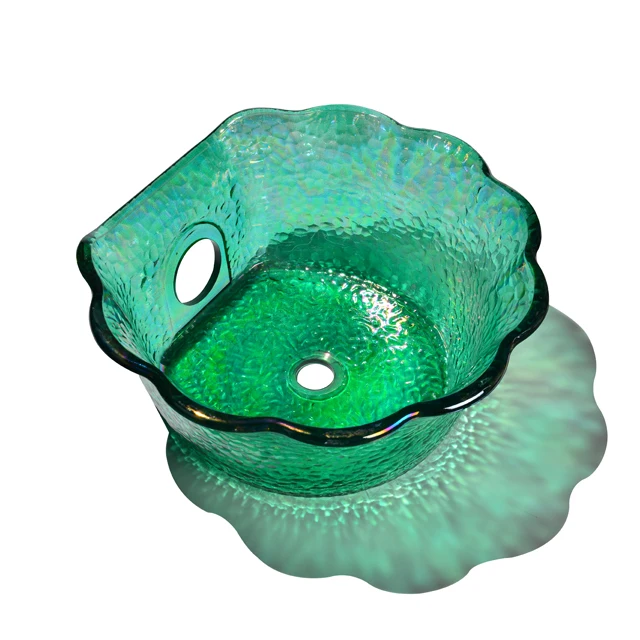 Роскошная хрустальная стеклянная раковина для спа-ванны спа-педикюра