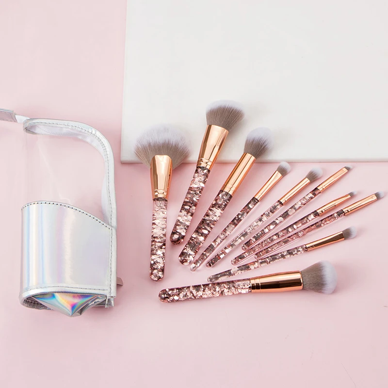 Chocolate Standing Beginners Pu Holder Makeup Brush For Liquid Foundation Set Sample Set For Eye Makeup Brush Set