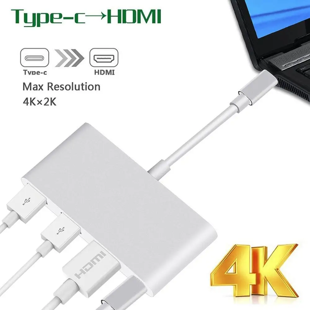 Usb-концентратор на HM 4k Тип c 2 Usb3.0 Pd адаптер Портативный конвертер многопортовый зарядный