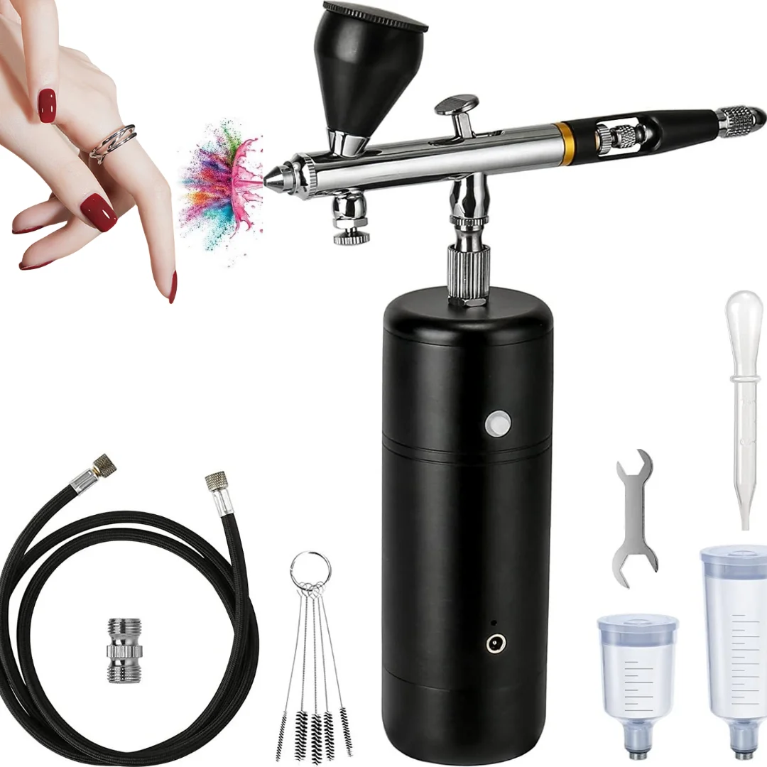Portable Rechargeable Electric MakeUp Aluminum Cordless Airbrush Air Pump Set Pen Pressure Color Painting Gun Spray for Nails