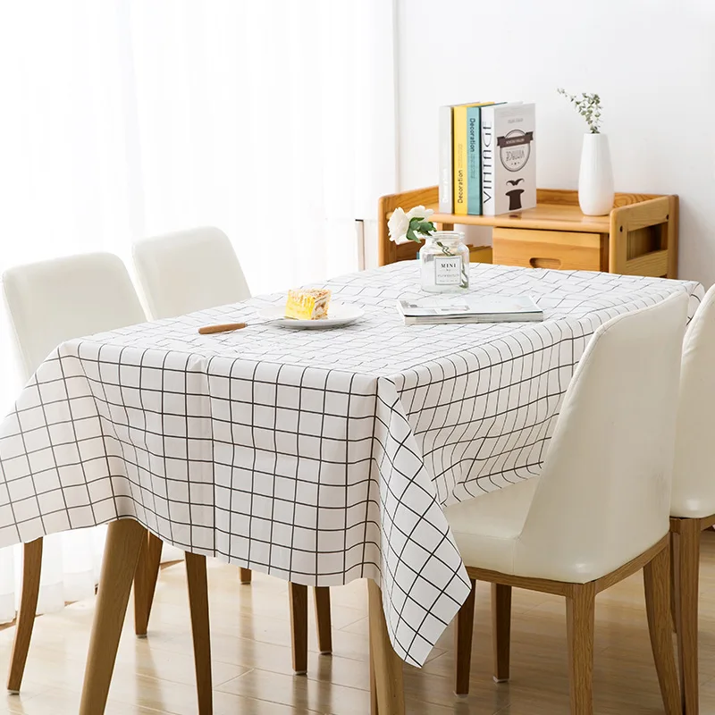 2024 PEVA Waterproof Oilproof Plaid Hotel Picnic Table Rectangular Circular Table Covers Home Wedding Dining Tablecloth