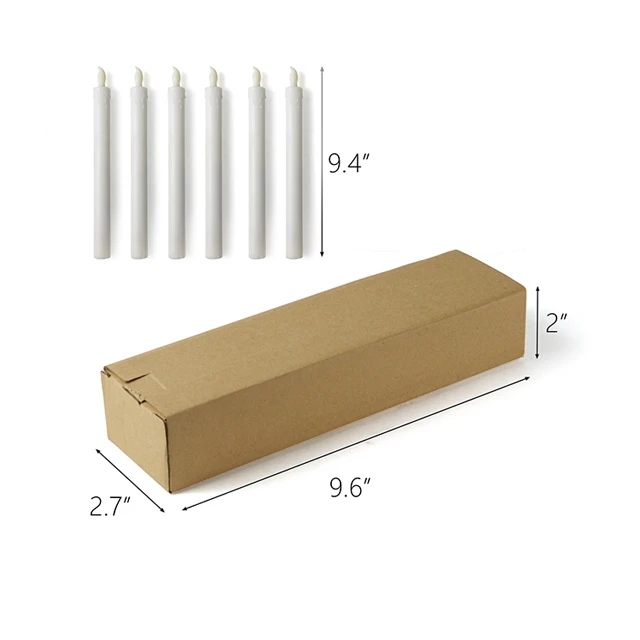 Беспламенный 2,3*24,0 см светодио дный + Abs теплый белый вспышка дистанционное управление праздничные вечерние светодио дный свечи