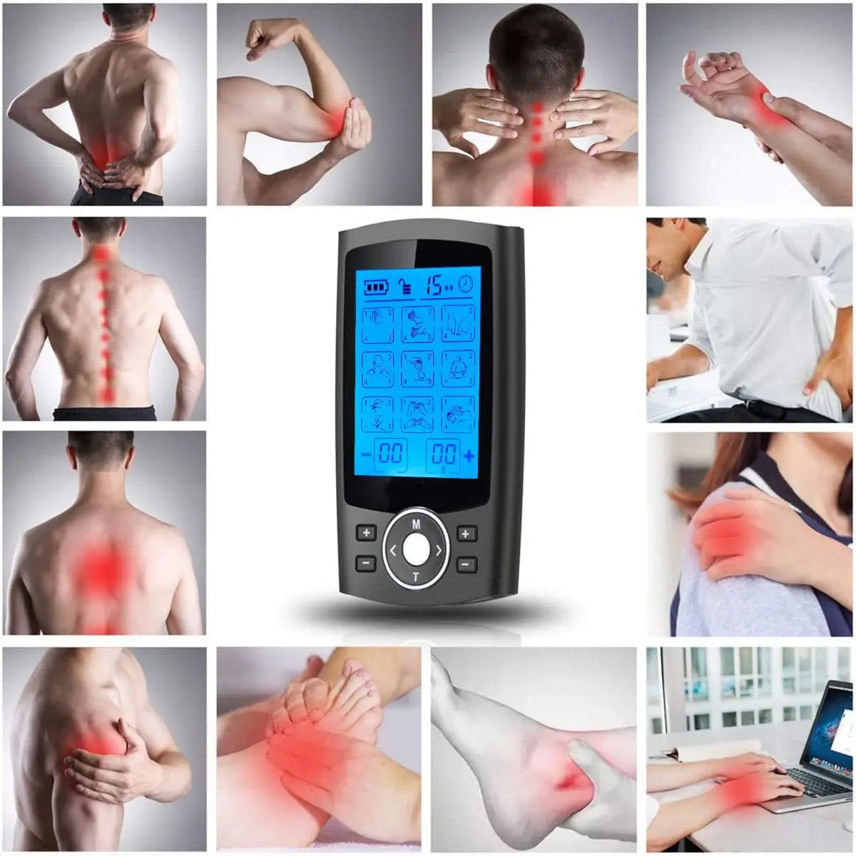 USB Charging 24 Modes Dual Channel Ten Ems Stimulator TENS Physiotherapy Instrument Meridian Pulse Massager