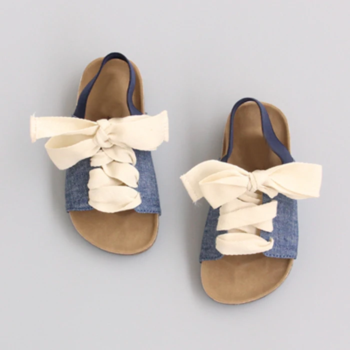 OEM manufacturer canvas custom logo slide sandals kids shoes children girl sandals