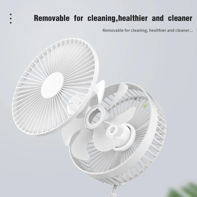 Smart Battery Level Display 8 Inches Foldable Storage Desktop Fan Home Office Rotatable Retractable Fan with Remote Control