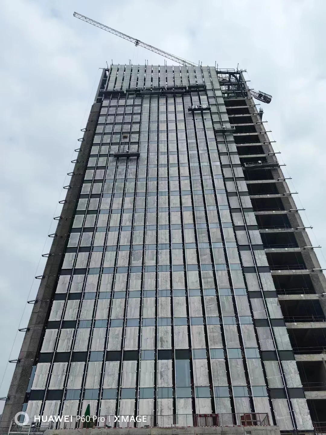 Skyscraper building glass window walls panels laminate facade curtain wall